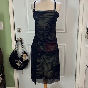 Vtg Y2K Dina Bar-el Mesh Overlay Dress Renaissance